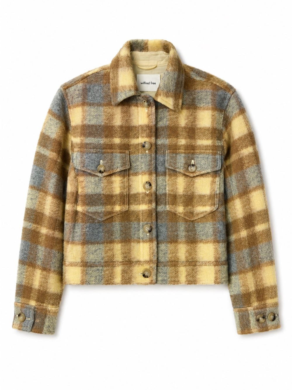 Aritzia Wilfred Free Autumn Shirt Jacket Plaid Wool Blend Women’s Size Small